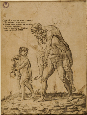 Caraglio Giovanni Giacomo - Enea e Anchise fuggono da Troia in fiamme